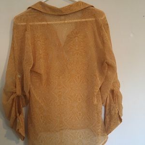 Yellow sheer blouse